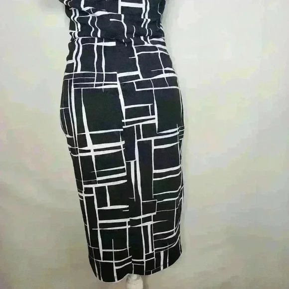 Lulu's women's black and white bodycon midi dress size medium - Picture 5 of 9